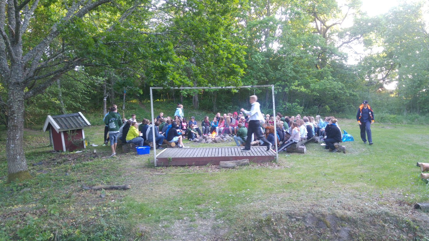Lägerbål på K1, 2016.